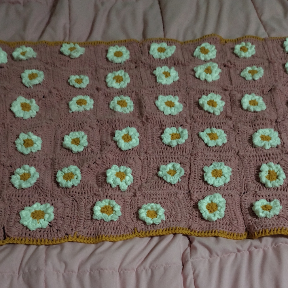 Handmade Floral Crochet Blanket
